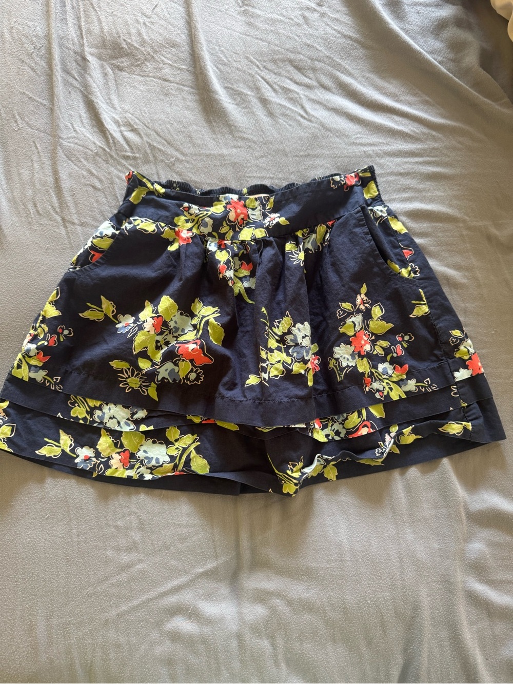 Aeropostale Navy Floral Layered mini skirt